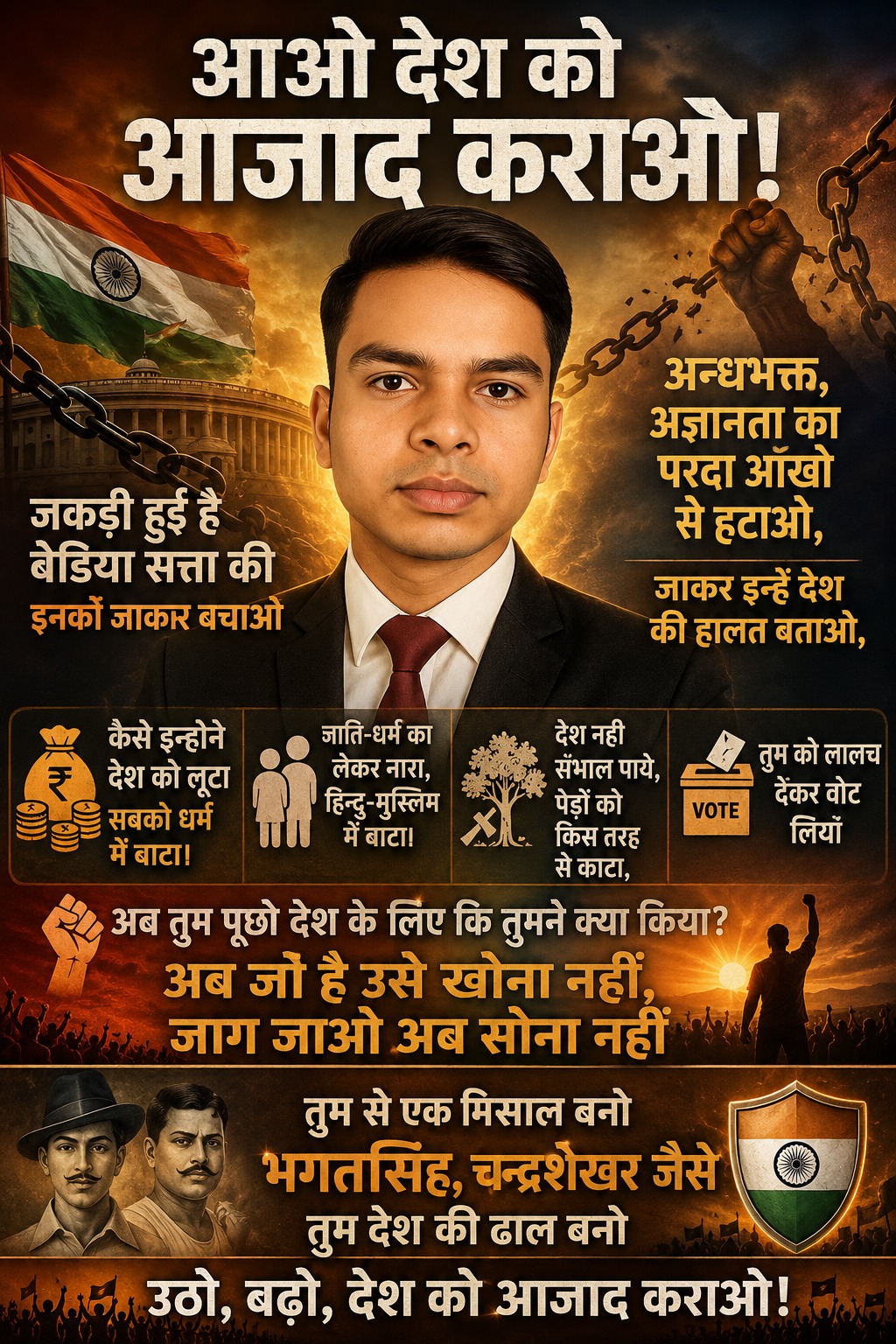 नया क्रतिंकारी :-  आओ देश को को आजाद कराओ  Gaurav Siddharth Ki Kavita