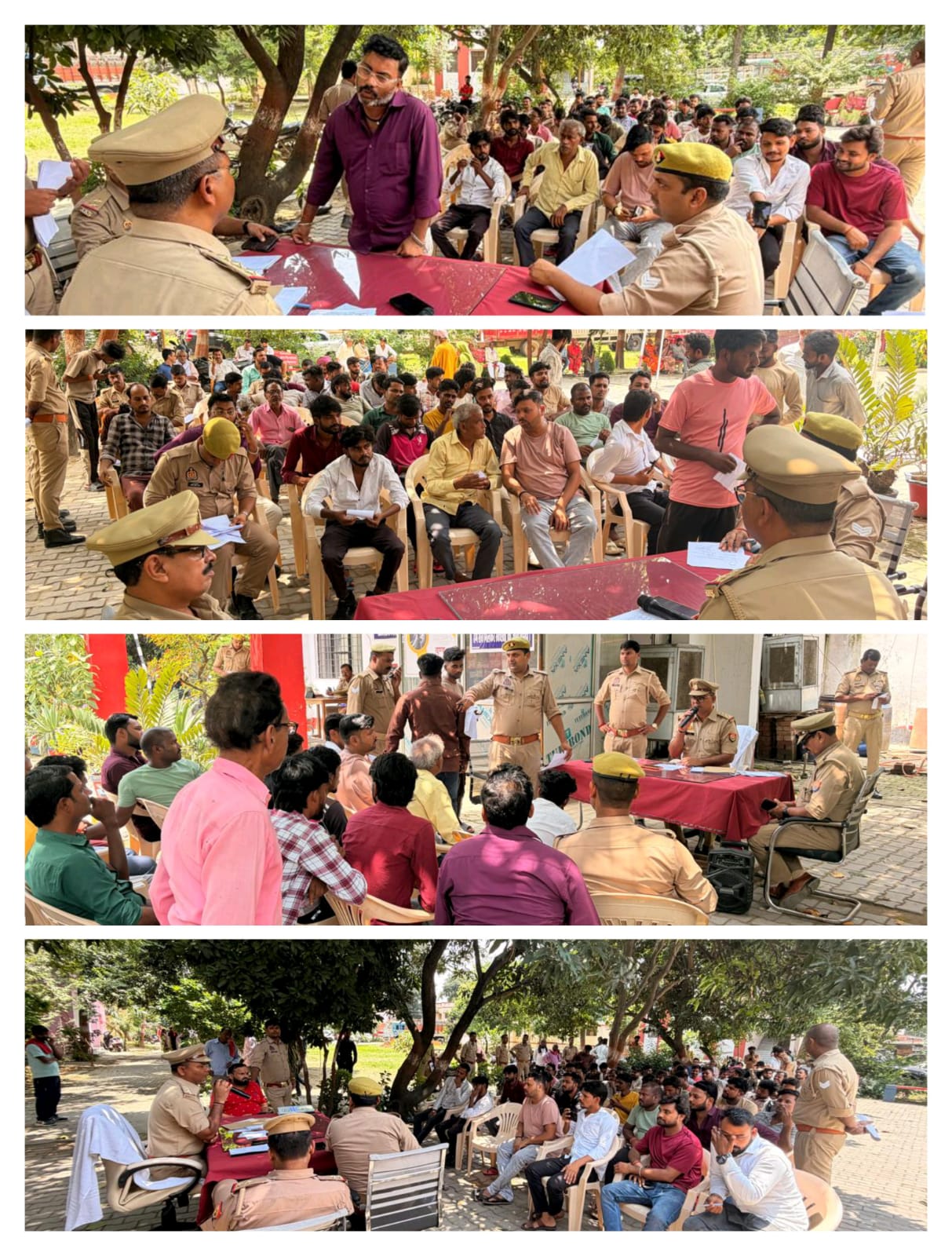प्रभारी निरीक्षक हरैया मय पुलिस बल के साथ श्रावण-मास/ कांवड़ यात्रा को शांतिपूर्ण ढंग से सकुशल संपन्न कराने के दृष्टिगत डी०जे० संचालकों, पेट्रोल पंप मालिकों/