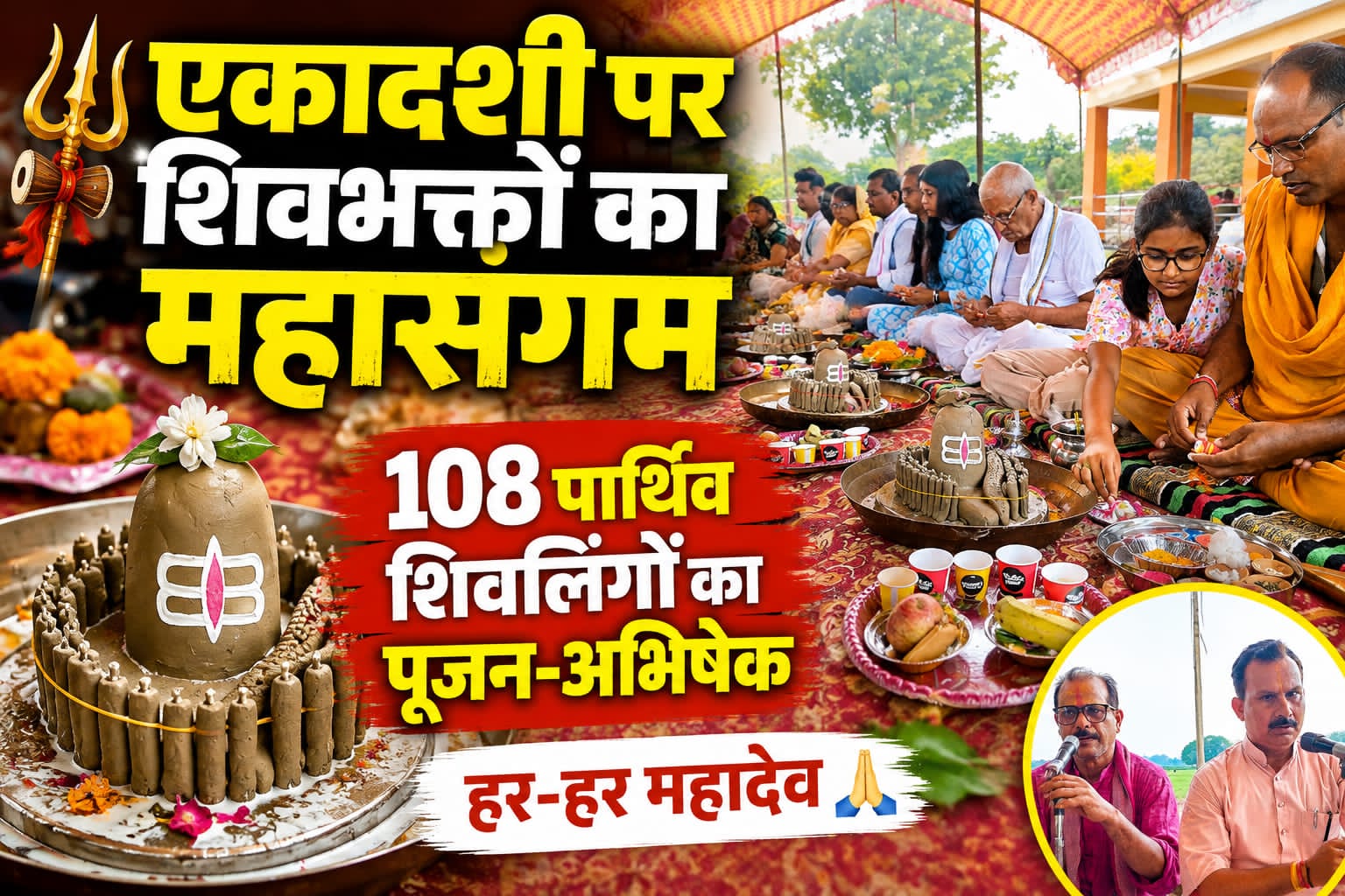 जौनपुर।* पवित्र श्रावण मास के अवसर पर रविवार को एकादशी तिथि के पावन अवसर पर शिव मंदिर, मंगदपुर में 108 पार्थिव शिवलिंगों के पूजन एवं महाभिषेक का भव्य धार्मिक