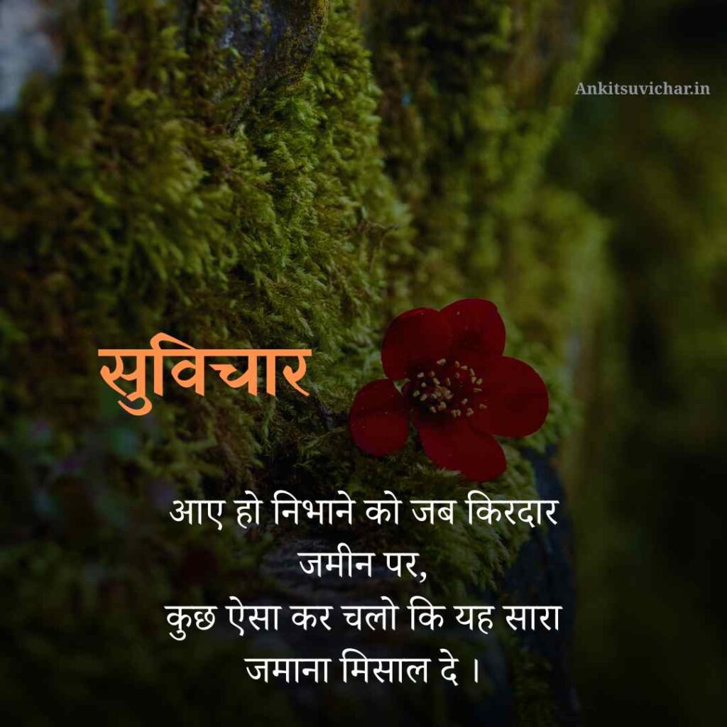 आए हो निभाने को जब किरदार जमीन पर, कुछ ऐसा कर चलो कि यह सारा जमाना मिसाल दे ।